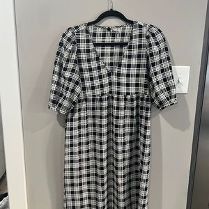 H&M checkered midi dress.